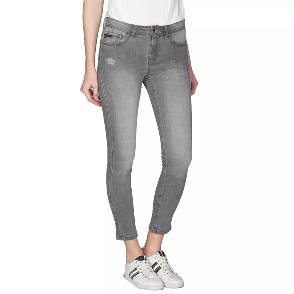 Yes Zee Graue Baumwoll-Damenjeans