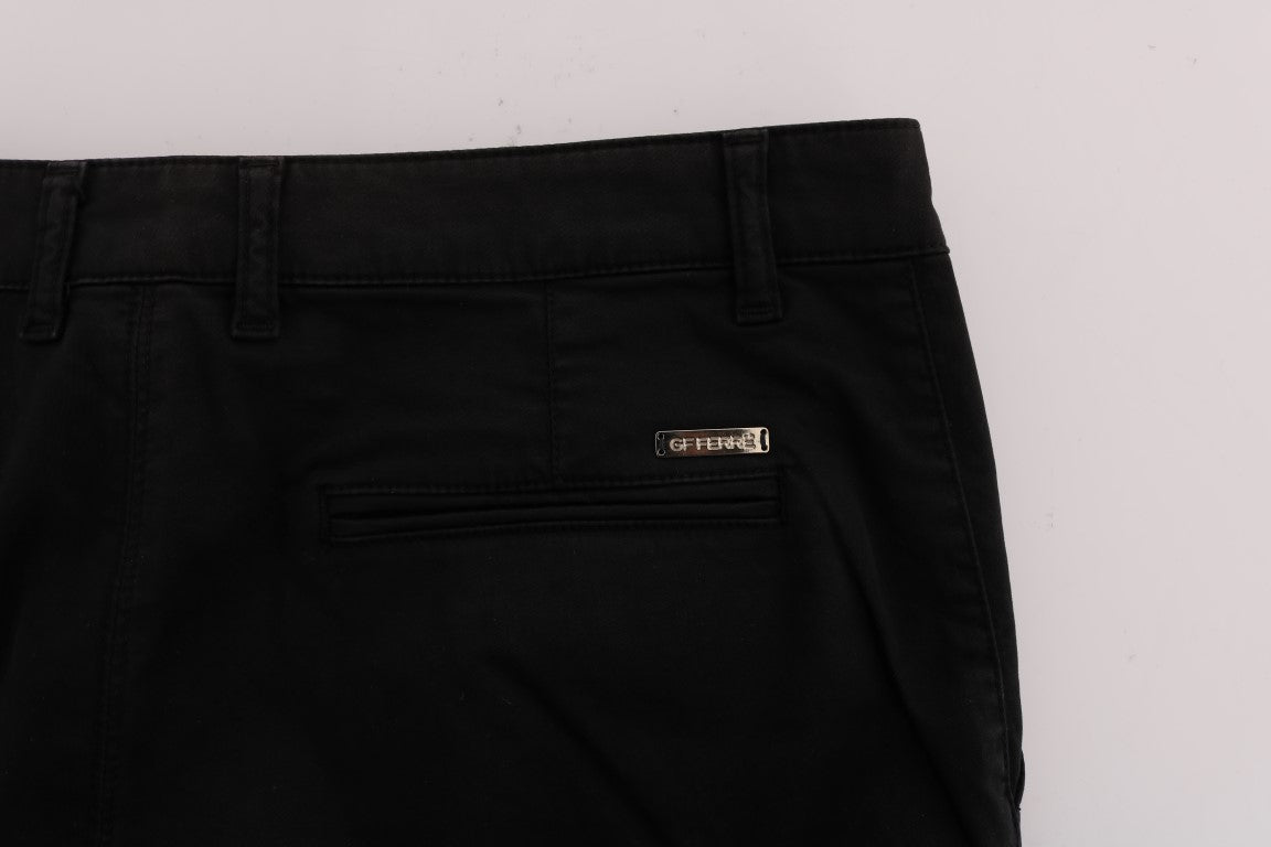 GF Ferre Schwarze Baumwoll-Stretch-Chino-Hose