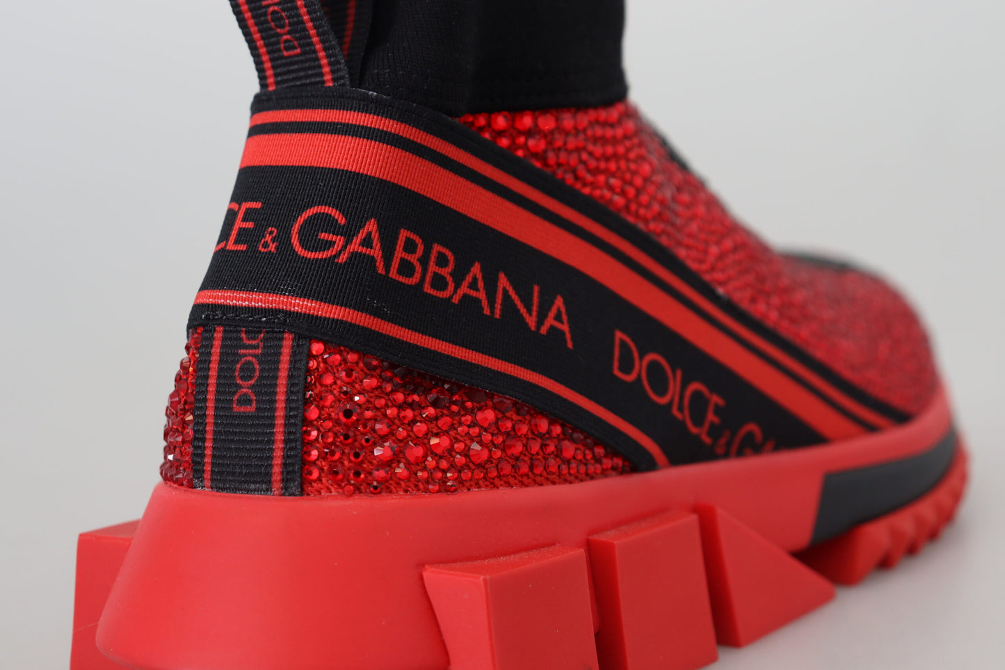 Dolce & Gabbana Rot Bling Sorrento Turnschuhe Socken Schuhe