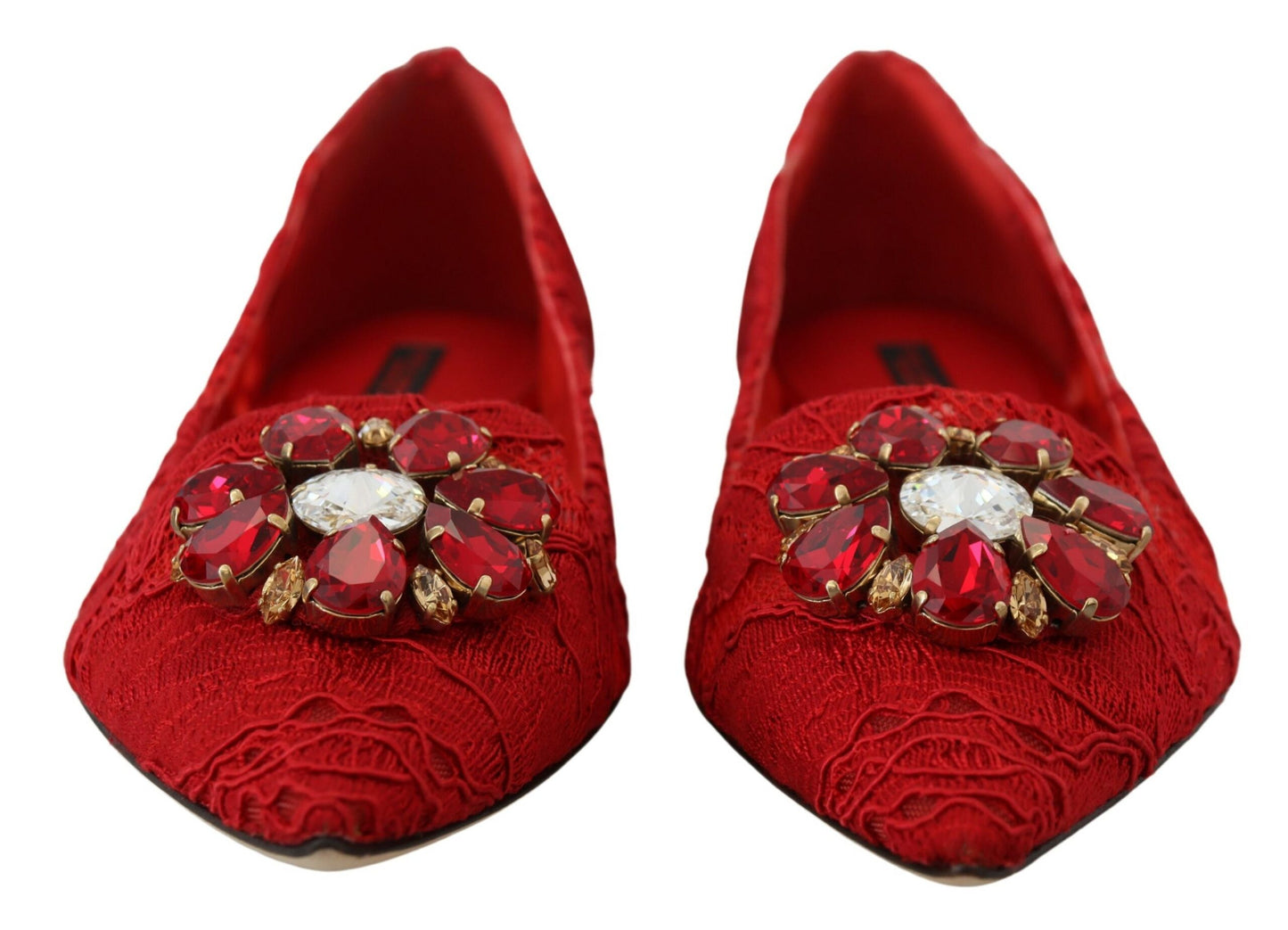 Dolce & Gabbana Rot Taormina Kristalle Loafers Flats Schuhe