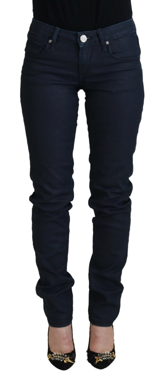 Acht Blaue Baumwolle Skinny niedrige Taille Frauen Casual Denim Jeans