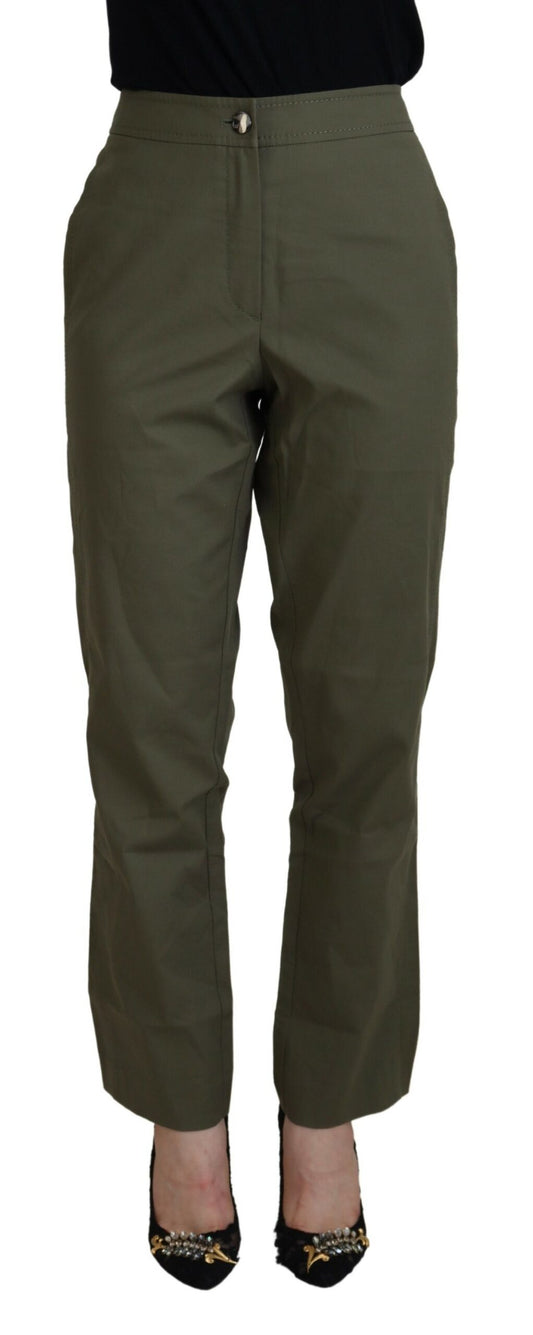 LAUREL Grüne Baumwolle High Waist Damen Tapered Pants
