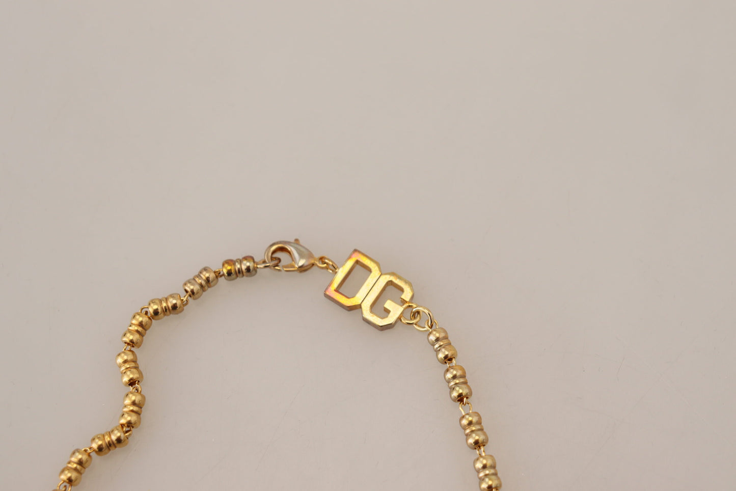 Dolce & Gabbana Gold Messing Kette SUPER PIG Anhänger Logo Halskette