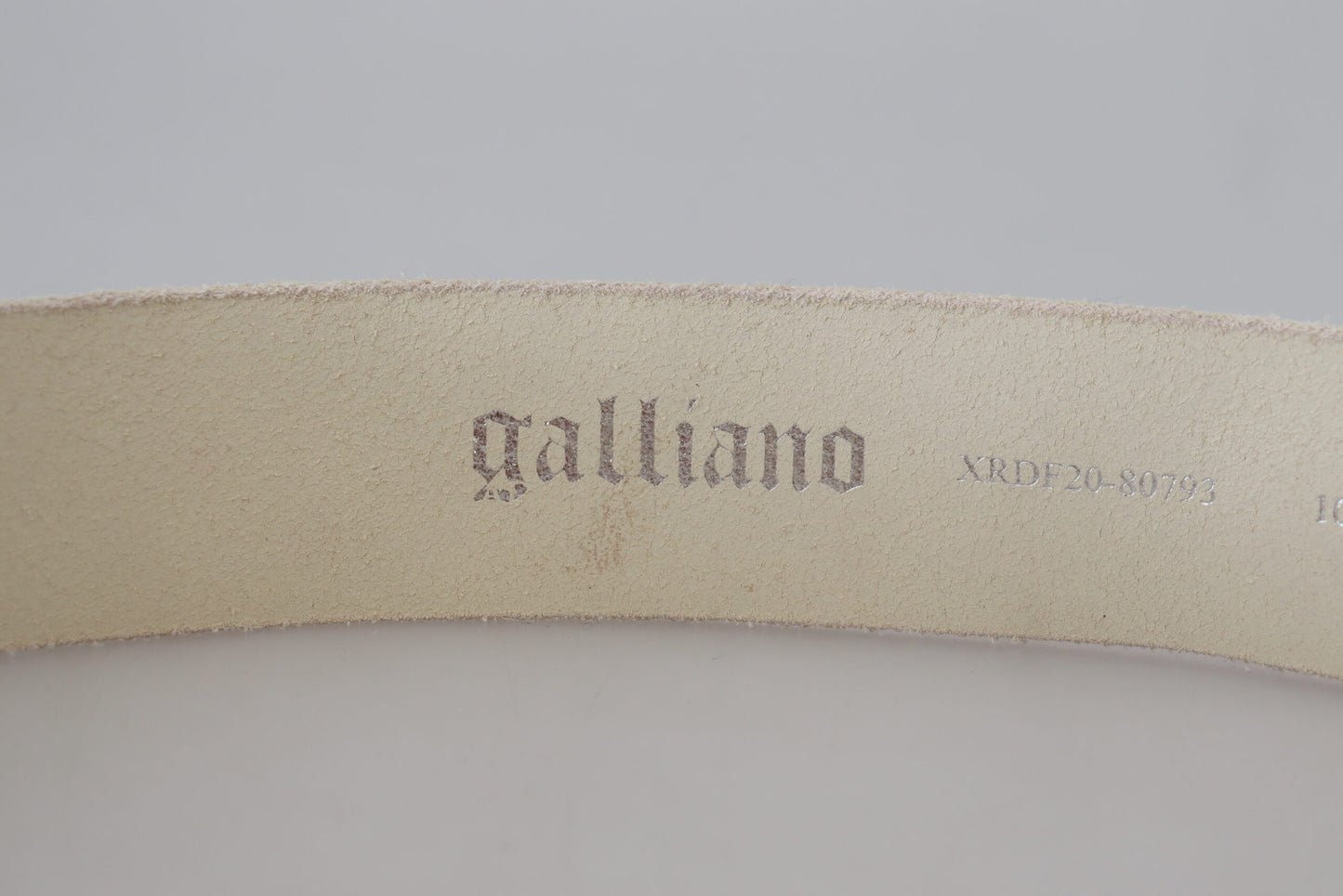 John Galliano Rosa Leder Brief Logo Runde Schnalle Taille Gürtel