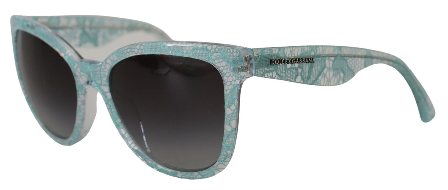 Dolce & Gabbana Blaue DG4190 Spitze Kristall Acetat Schmetterling Sonnenbrille