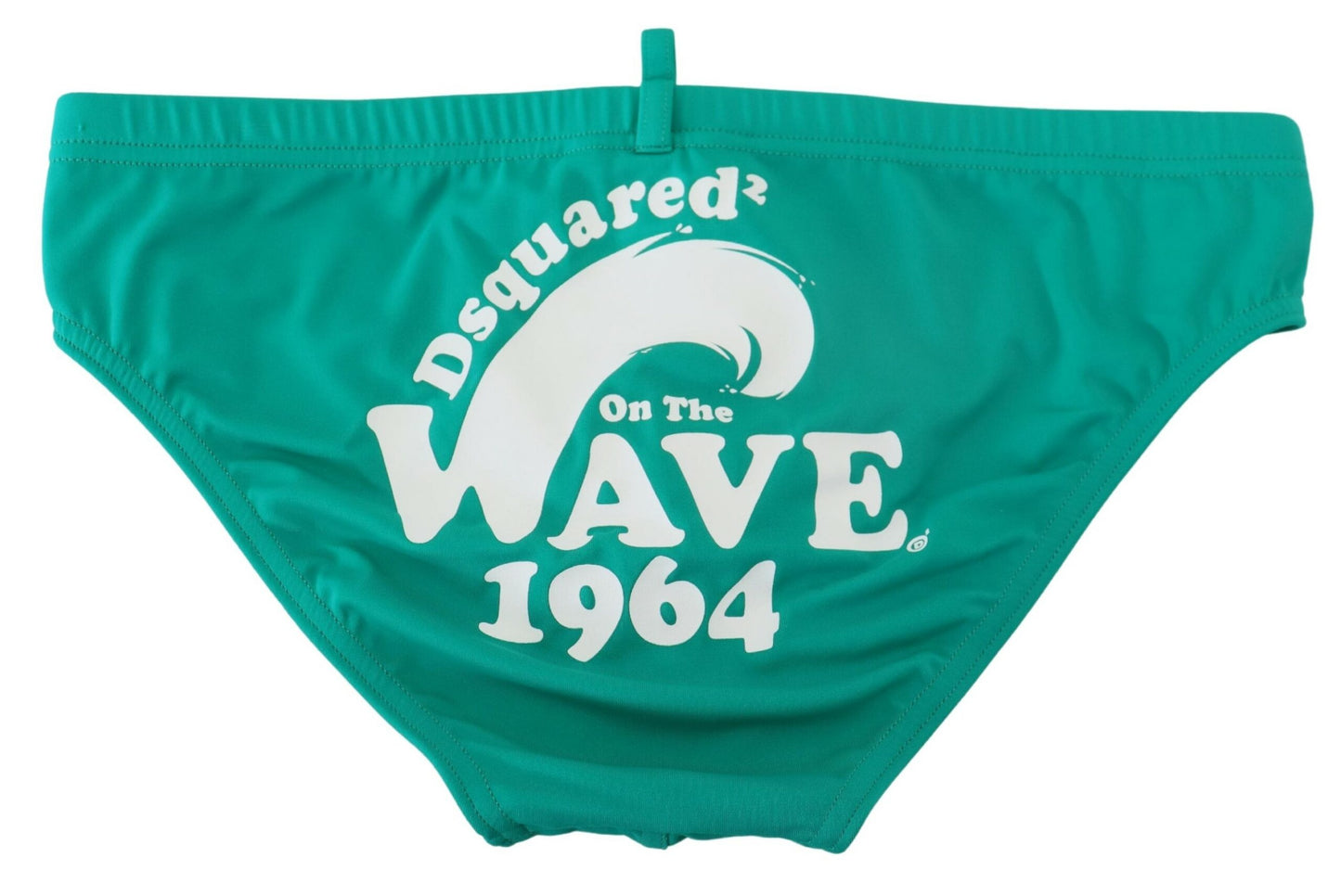 Dsquared² Grün Weiß Logo Print Männer Swim Brief Badebekleidung