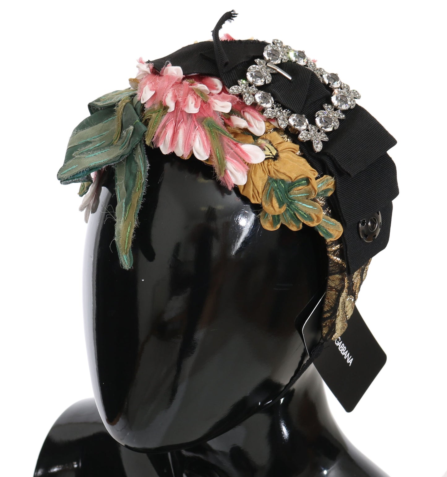 Dolce & Gabbana Multicolor Tiara Floral Kristall Schleife Diadem Stirnband