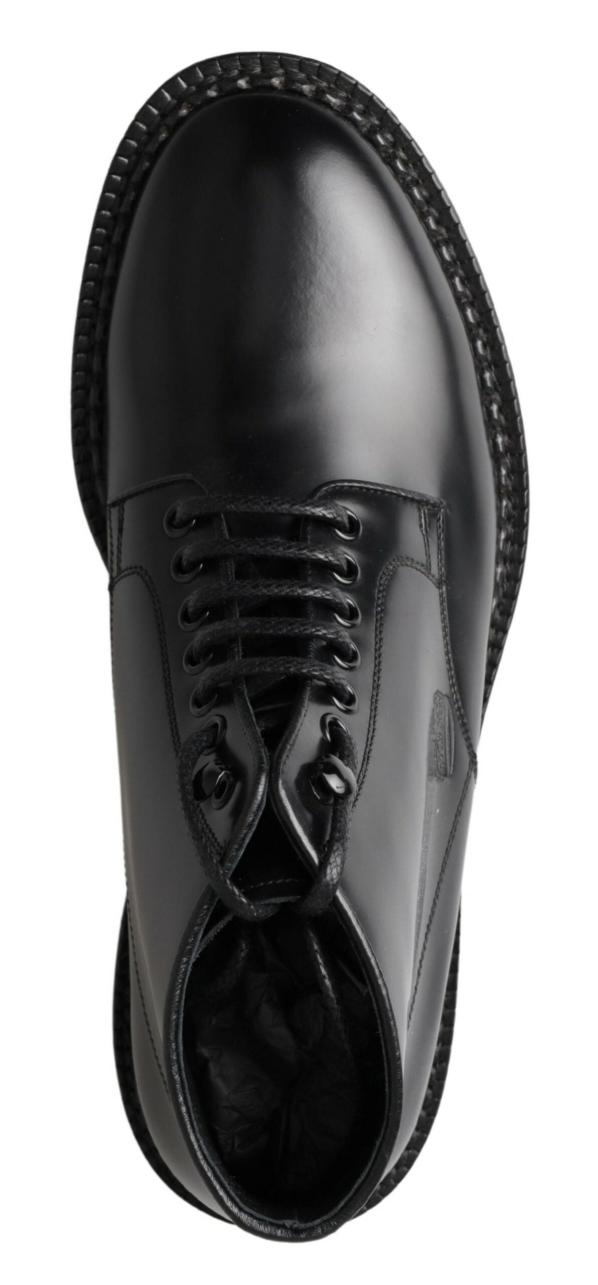 Dolce & Gabbana Schwarze Leder Herren Kurzstiefel Schnürschuhe