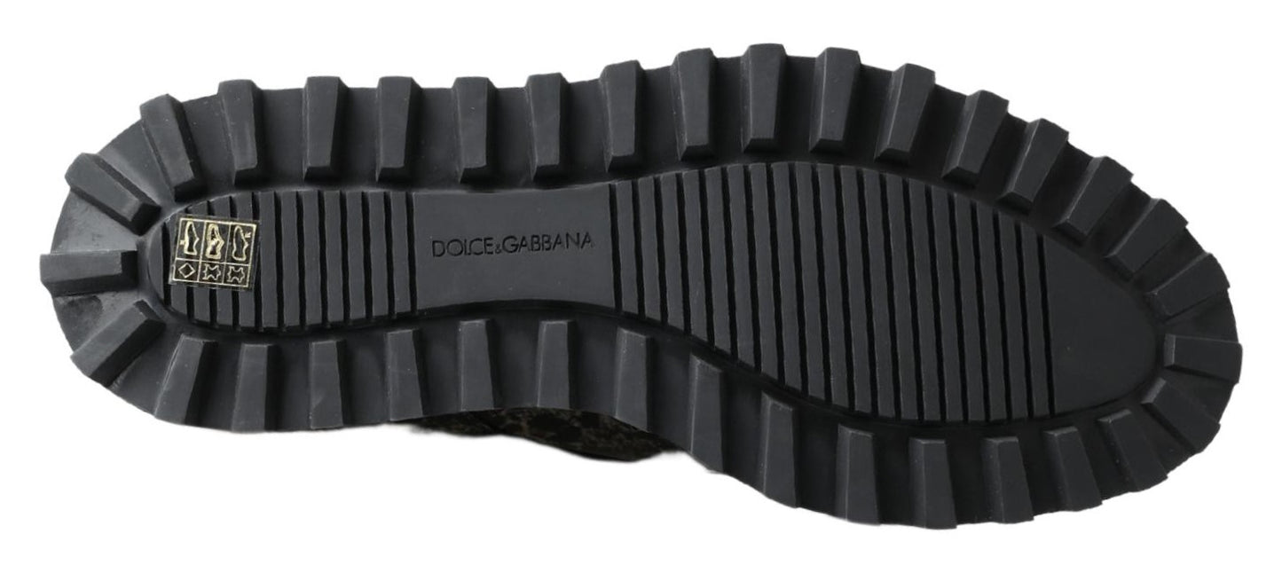 Dolce & Gabbana Schwarz Weiß Derby Lackleder Schuhe