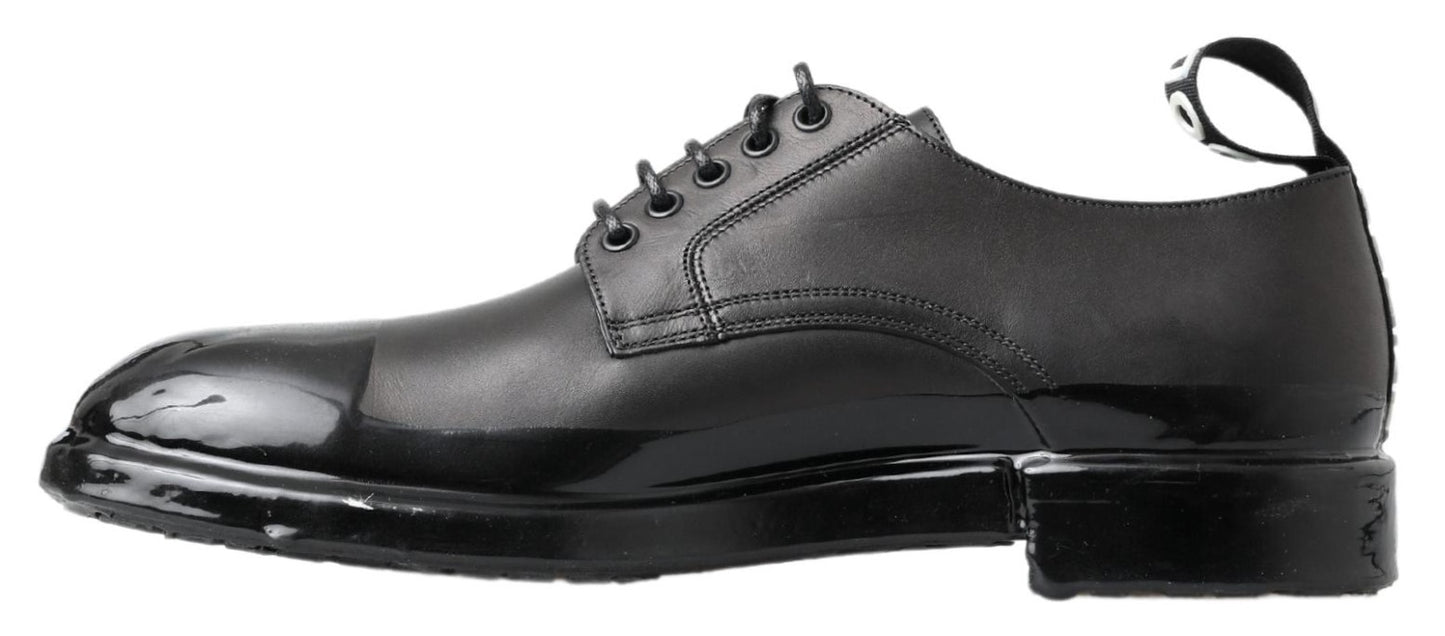 Dolce & Gabbana Schwarze Leder Derby-Schuhe