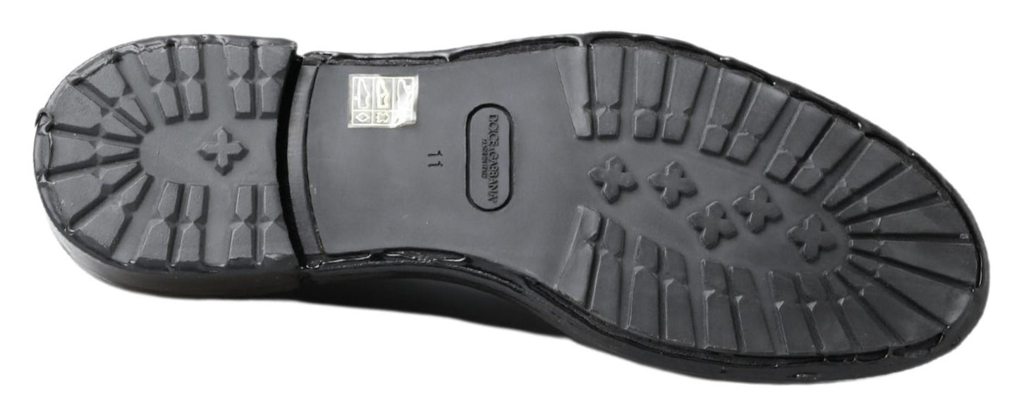 Dolce & Gabbana Schwarze Leder Derby-Schuhe