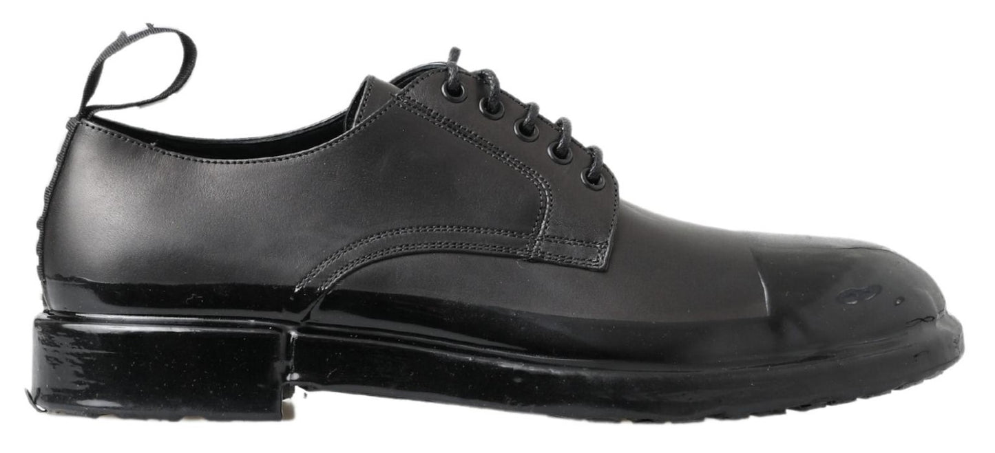 Dolce & Gabbana Schwarze Leder Derby-Schuhe