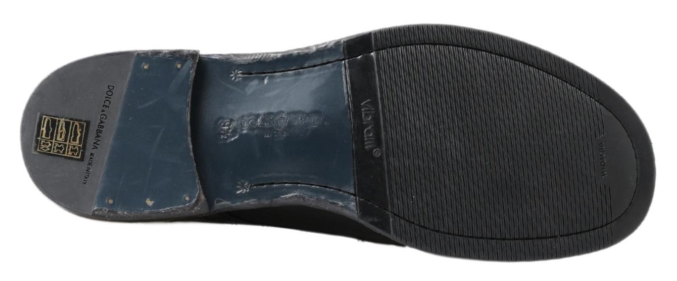 Dolce & Gabbana Schwarzes Pferd Leder Perugino Stiefel