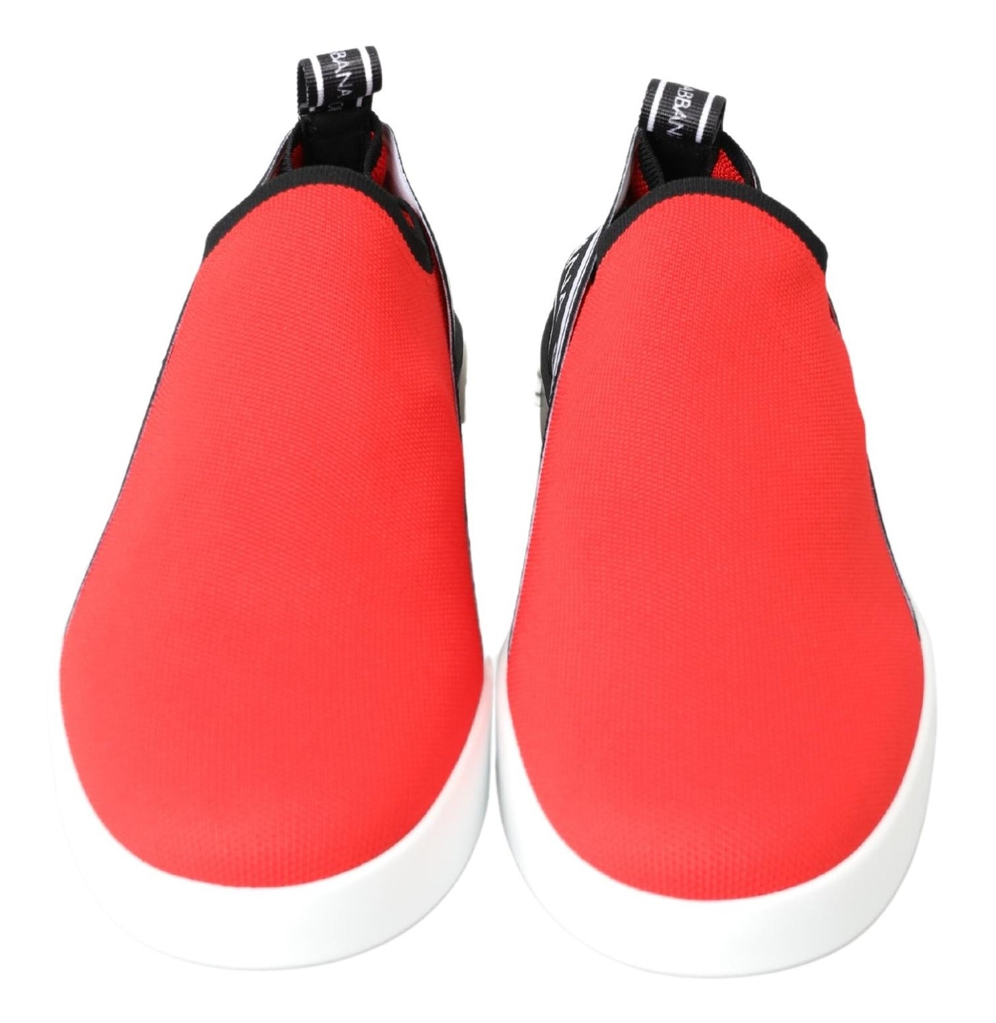 Dolce & Gabbana Rot Weiß Flache Turnschuhe Loafers Schuhe