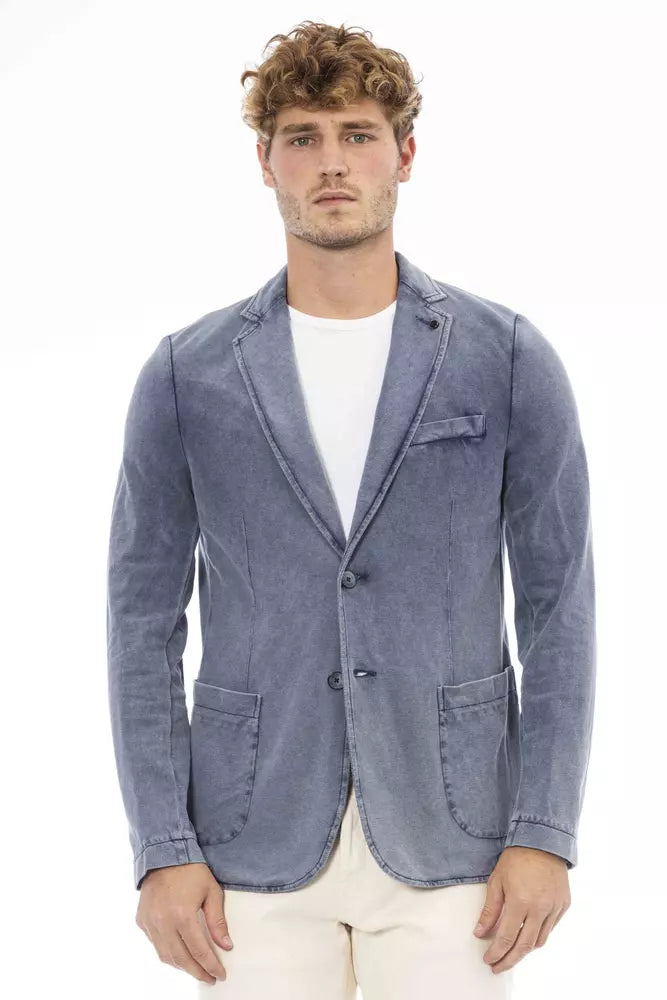 Distretto12 Blauer Baumwoll-Blazer für Herren
