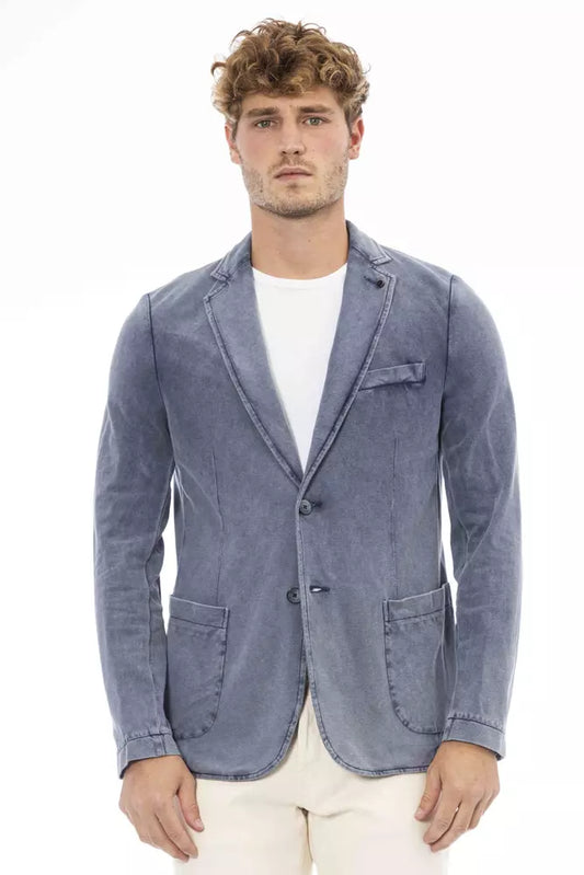 Distretto12 Blauer Baumwoll-Blazer für Herren