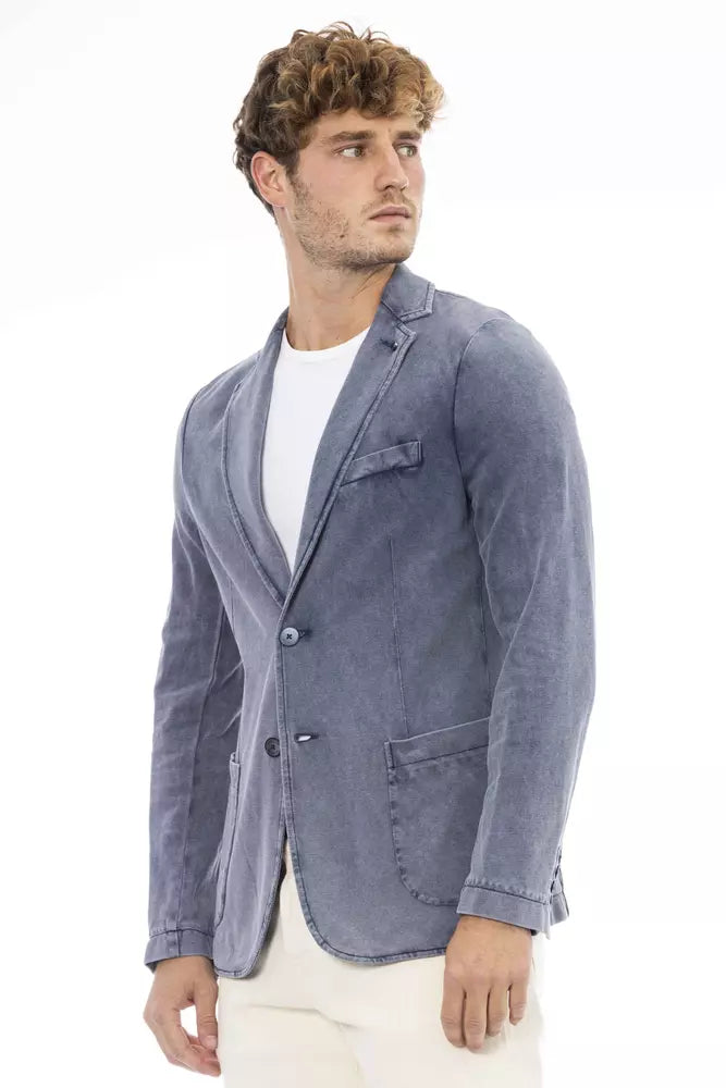 Distretto12 Blauer Baumwoll-Blazer für Herren