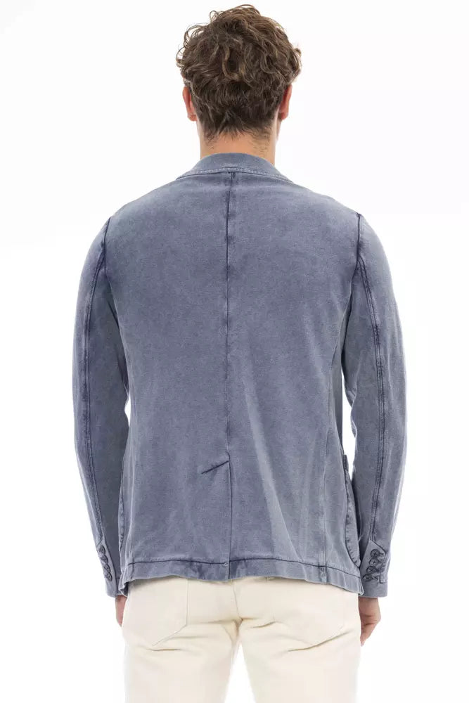 Distretto12 Blauer Baumwoll-Blazer für Herren