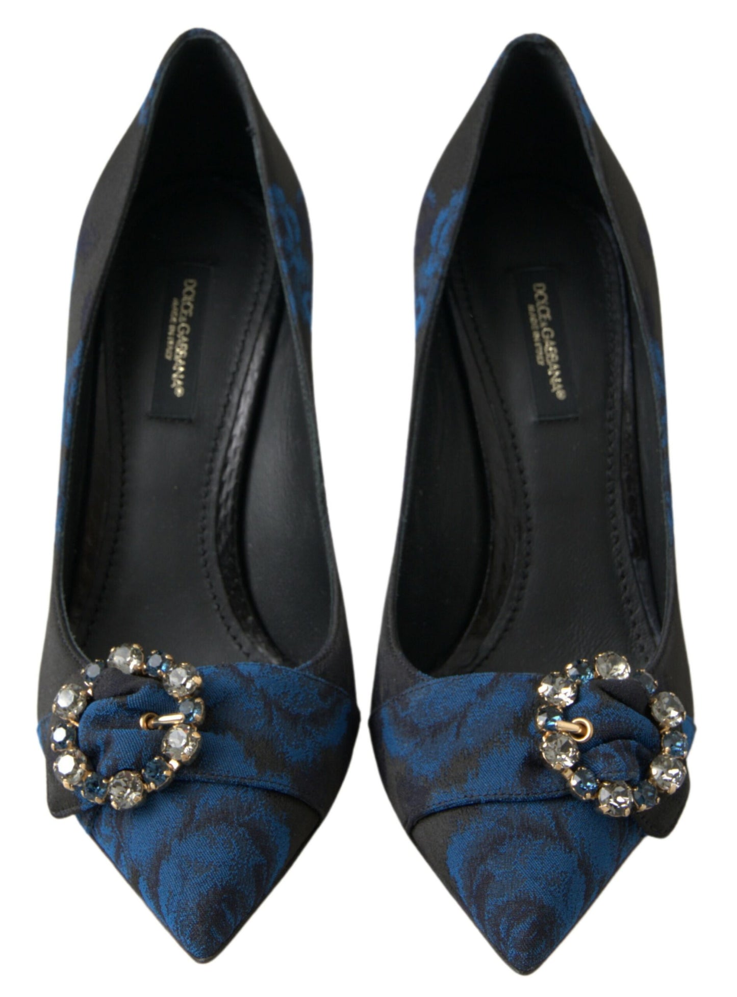 Dolce & Gabbana Blaue Floral Ayers Kristall Pumps Schuhe