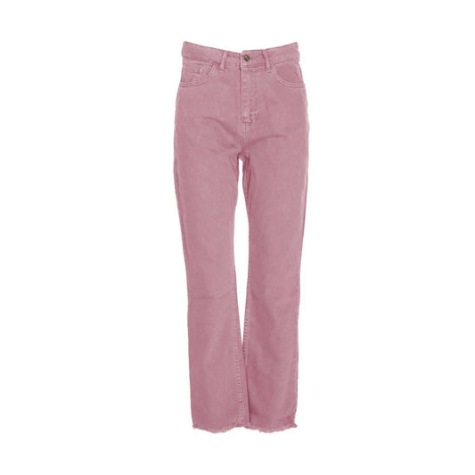 Hinnominate Schicke rosafarbene Raw Cut Bottom Jeans