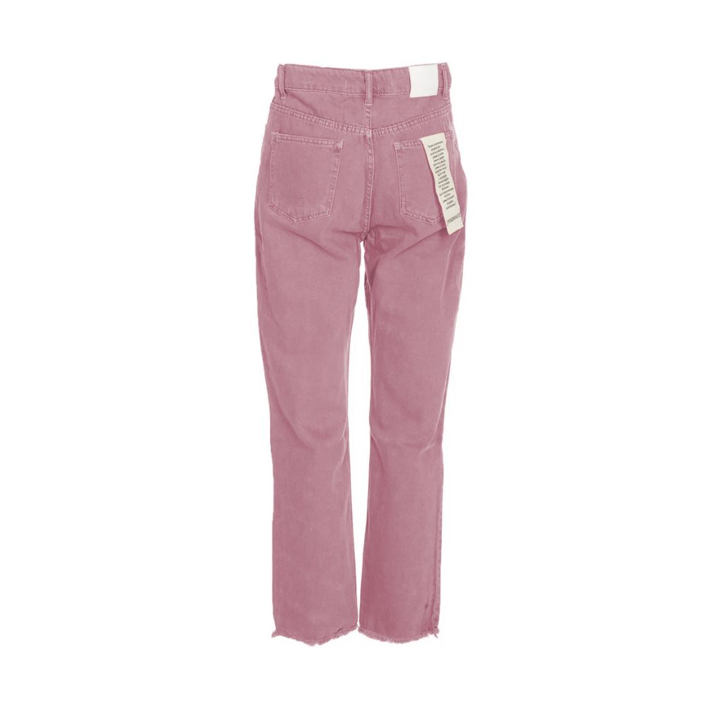 Hinnominate Schicke rosafarbene Raw Cut Bottom Jeans