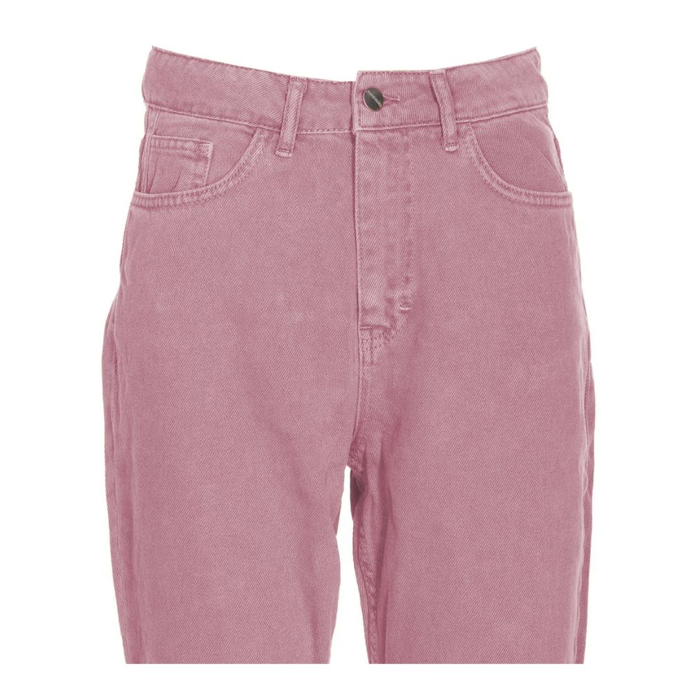 Hinnominate Schicke rosafarbene Raw Cut Bottom Jeans