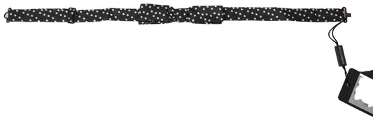 Dolce & Gabbana Schwarze Polka Dot Seide Verstellbare Männer Hals Papillon Fliege