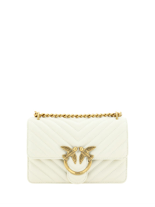 PINKO Elegante weiße Mini Love Umhängetasche