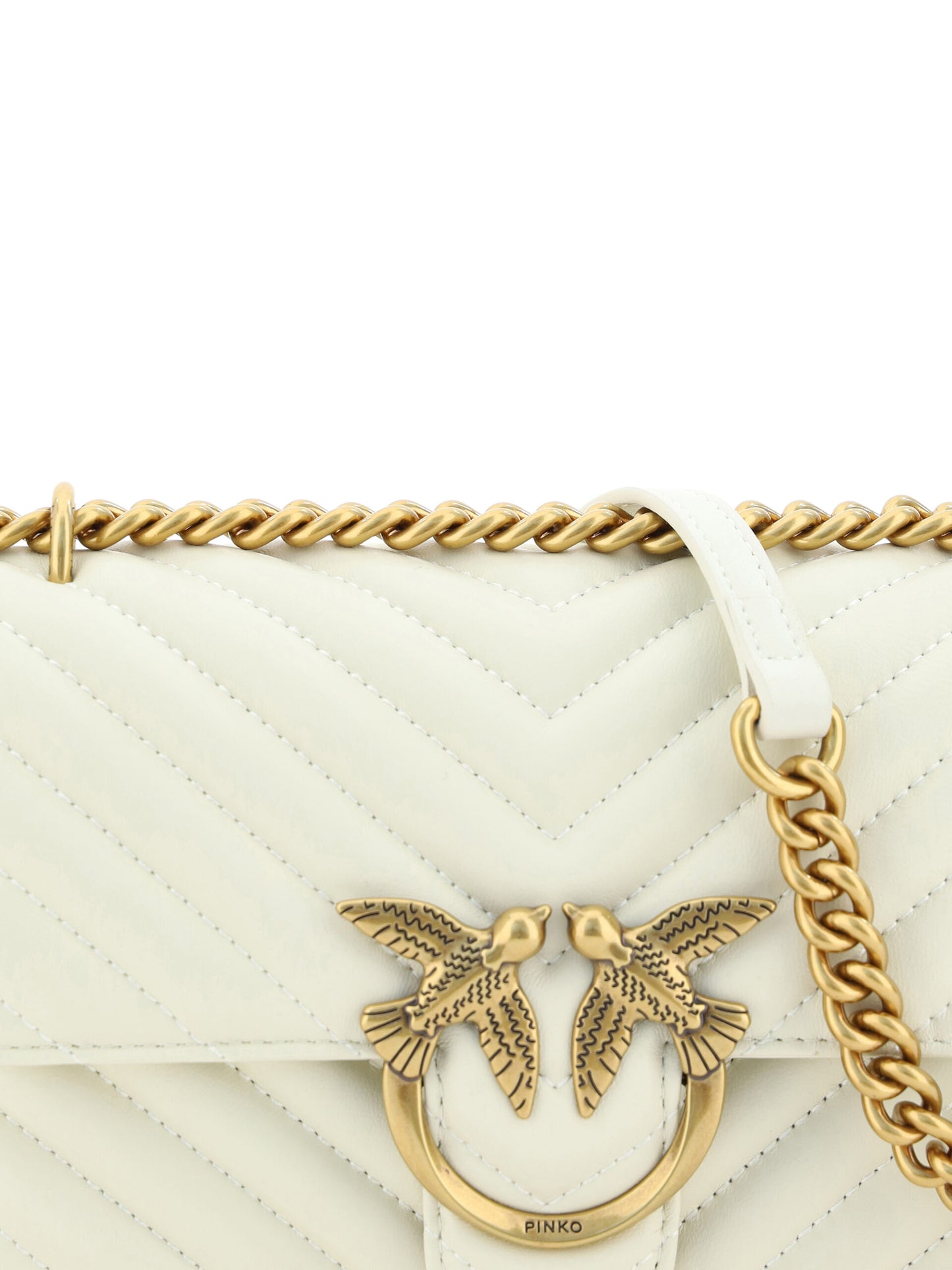 PINKO Elegante weiße Mini Love Umhängetasche