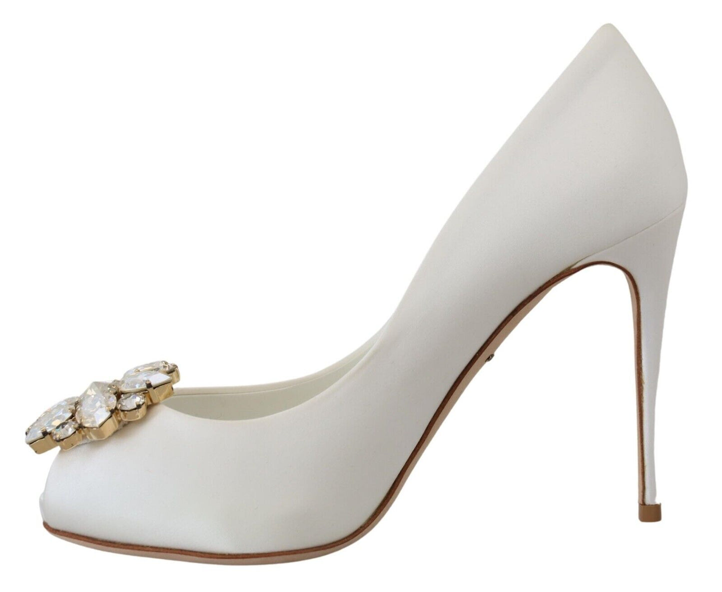Dolce & Gabbana Satin Pumps mit weißem Kristall-Absatz