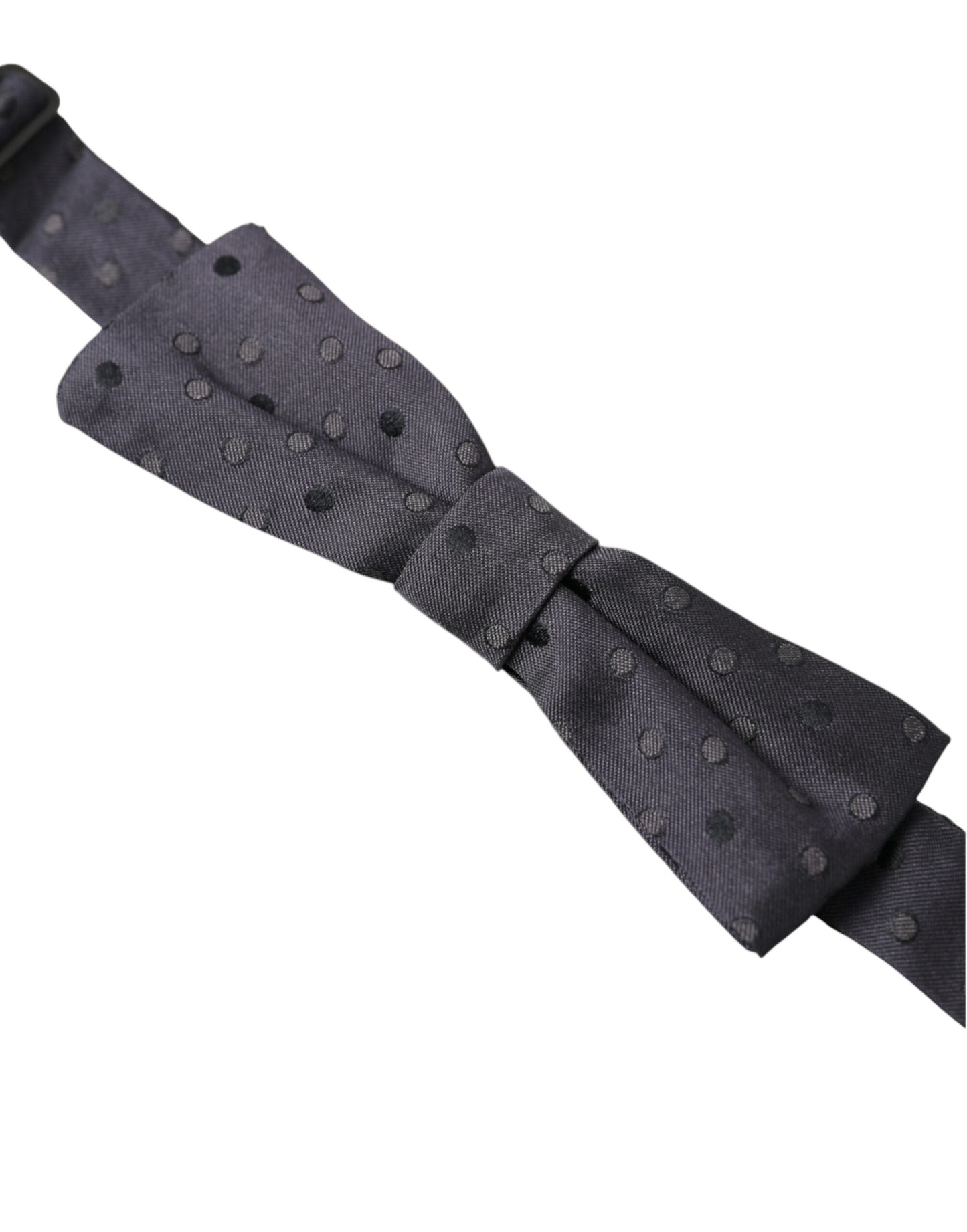 Dolce & Gabbana Blaue gepunktete Seidenkrawatte mit verstellbarem Hals für Männer Papillon Fliege