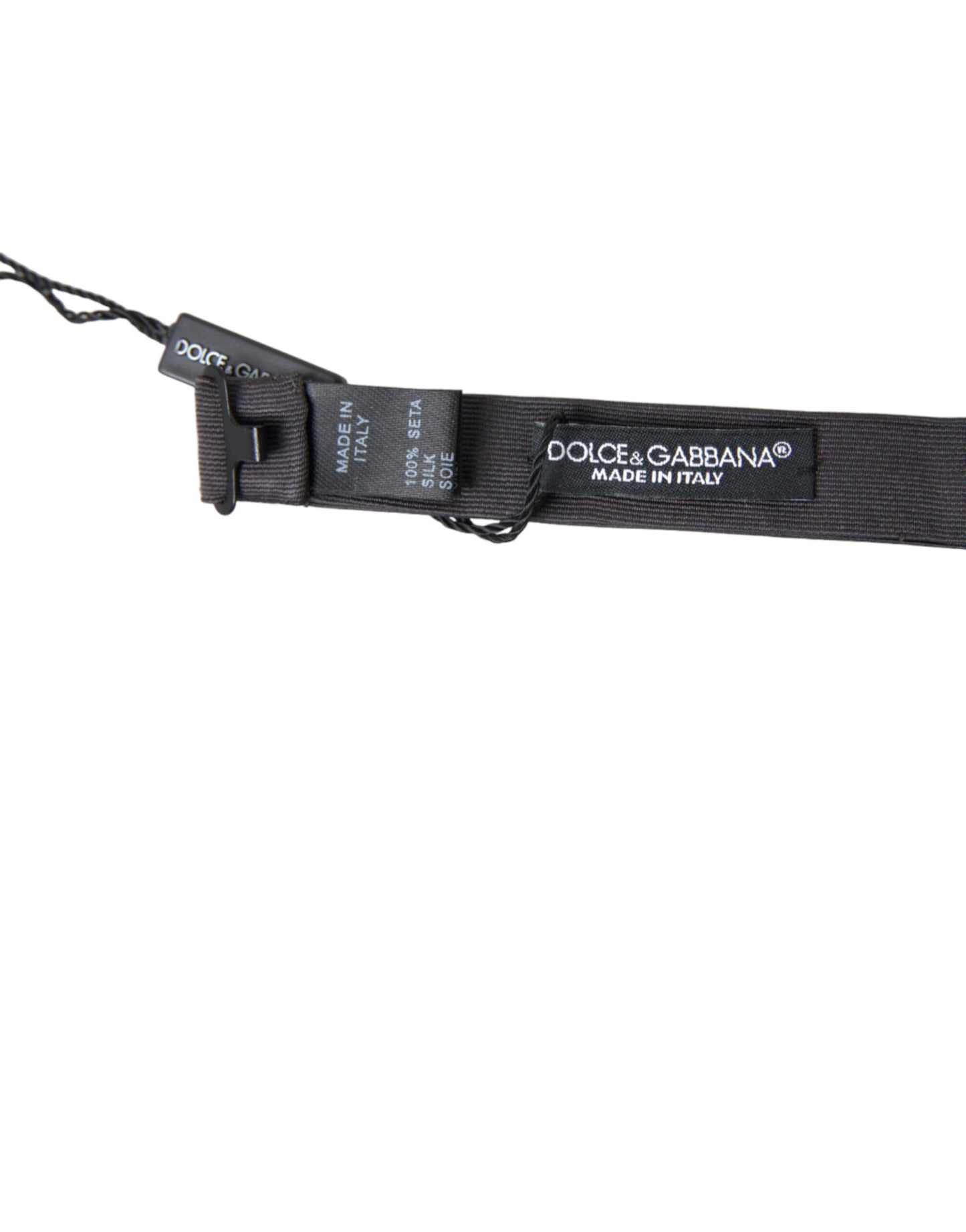 Dolce & Gabbana Dunkelgraue Seide Verstellbare Hals Männer Papillon Fliege