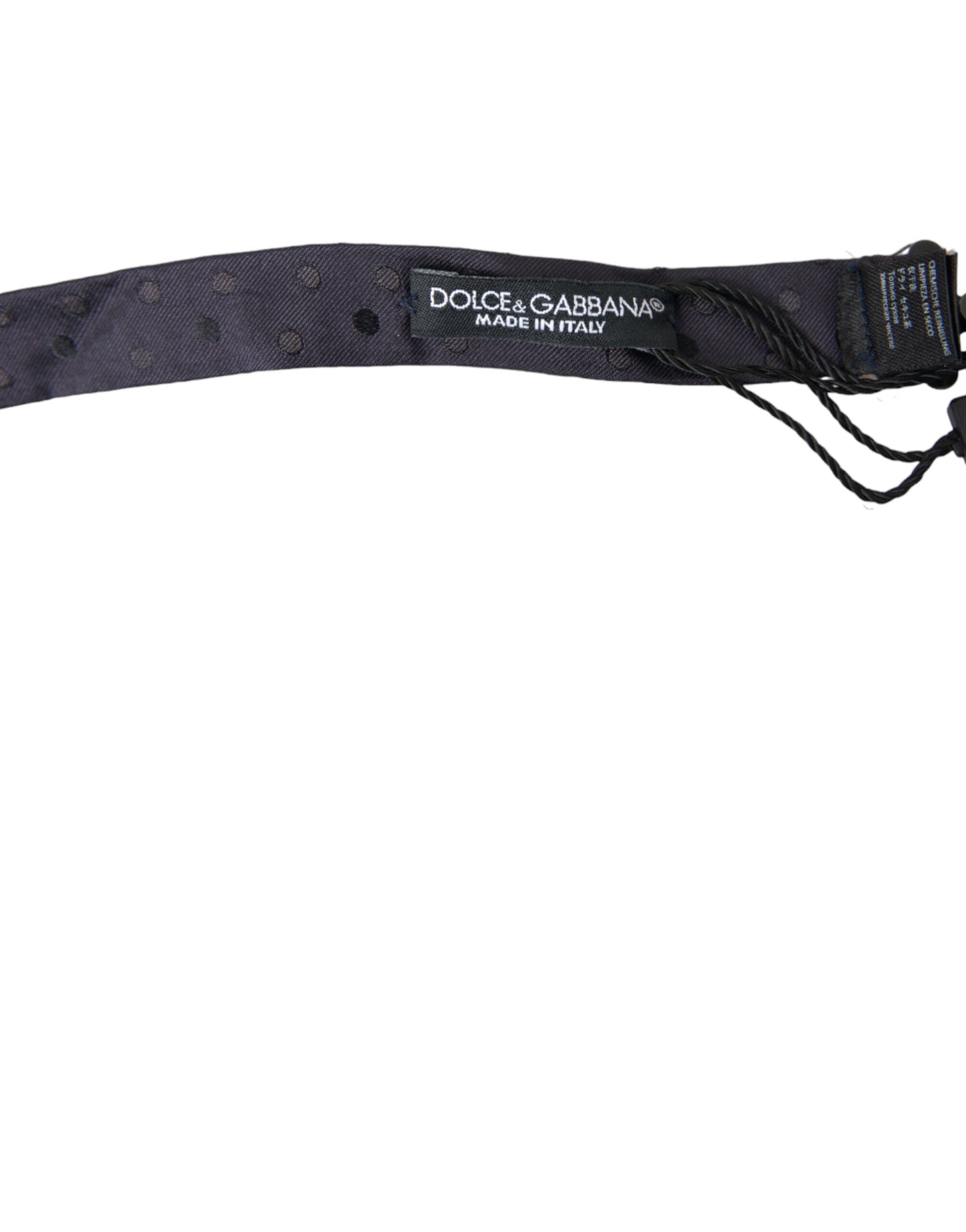 Dolce & Gabbana Blaue gepunktete Seidenkrawatte mit verstellbarem Hals für Männer Papillon Fliege