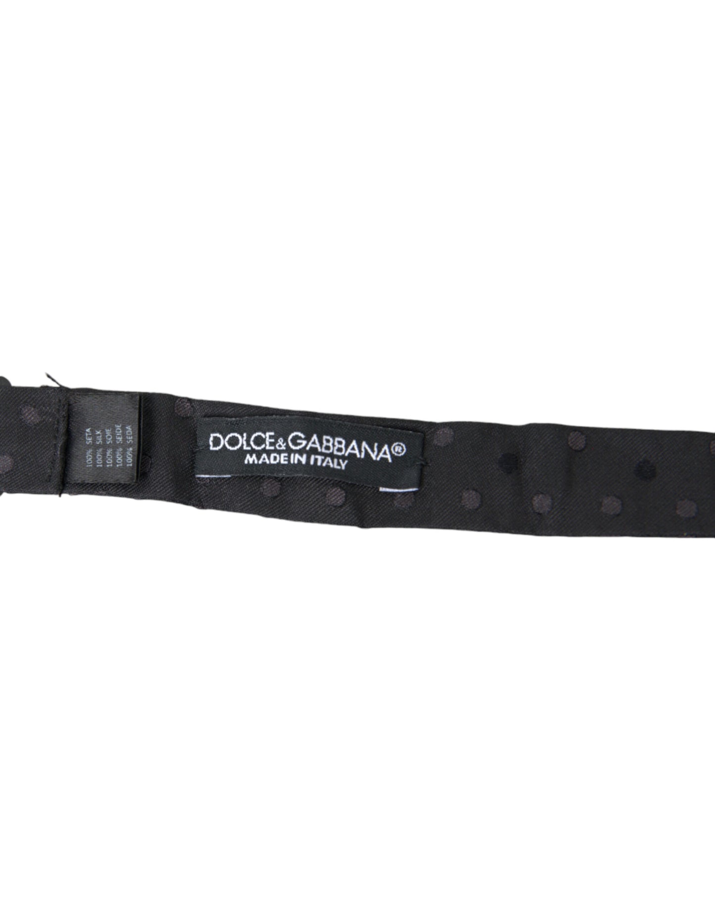 Dolce & Gabbana Graue Polka Dot Seide Verstellbare Hals Männer Papillon Fliege