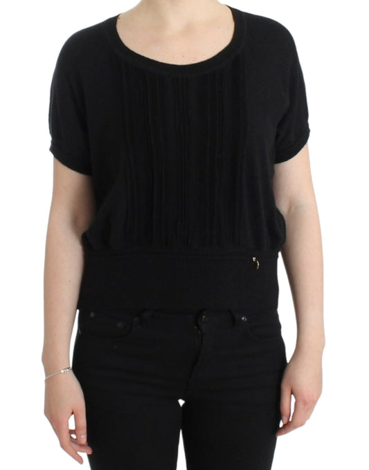 Cavalli Schwarzer kurzärmeliger Pullover