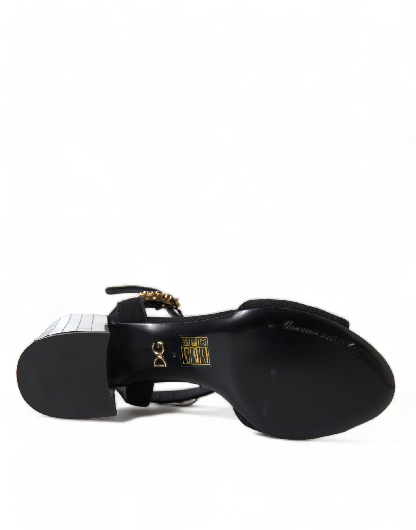 Dolce & Gabbana Schwarze Kristalle Riemchensandalen Schuhe