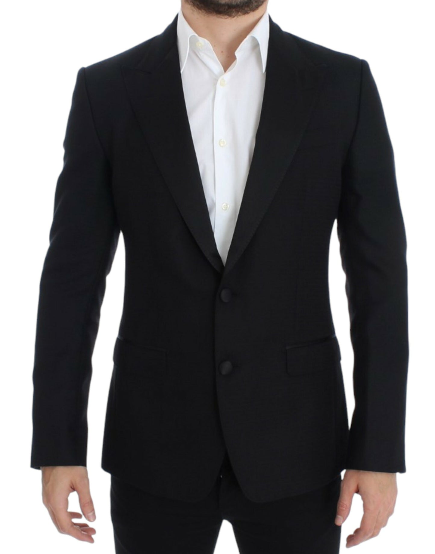 Dolce & Gabbana SICILIA Blazer aus schwarzer Wollseide