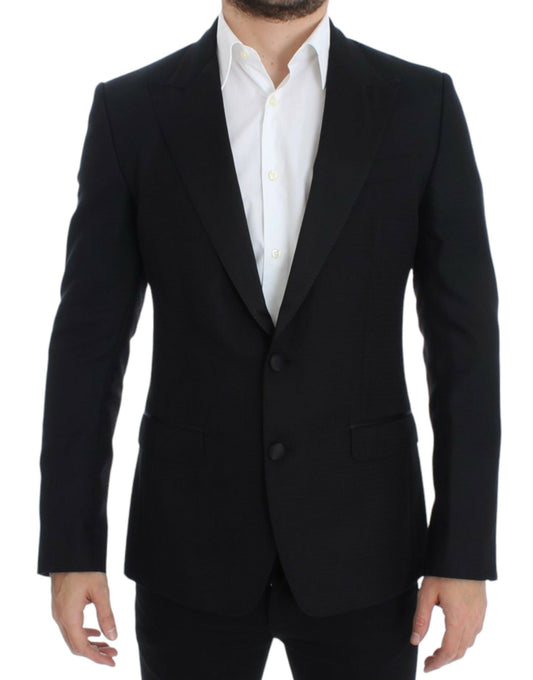 Dolce & Gabbana SICILIA Blazer aus schwarzer Wollseide