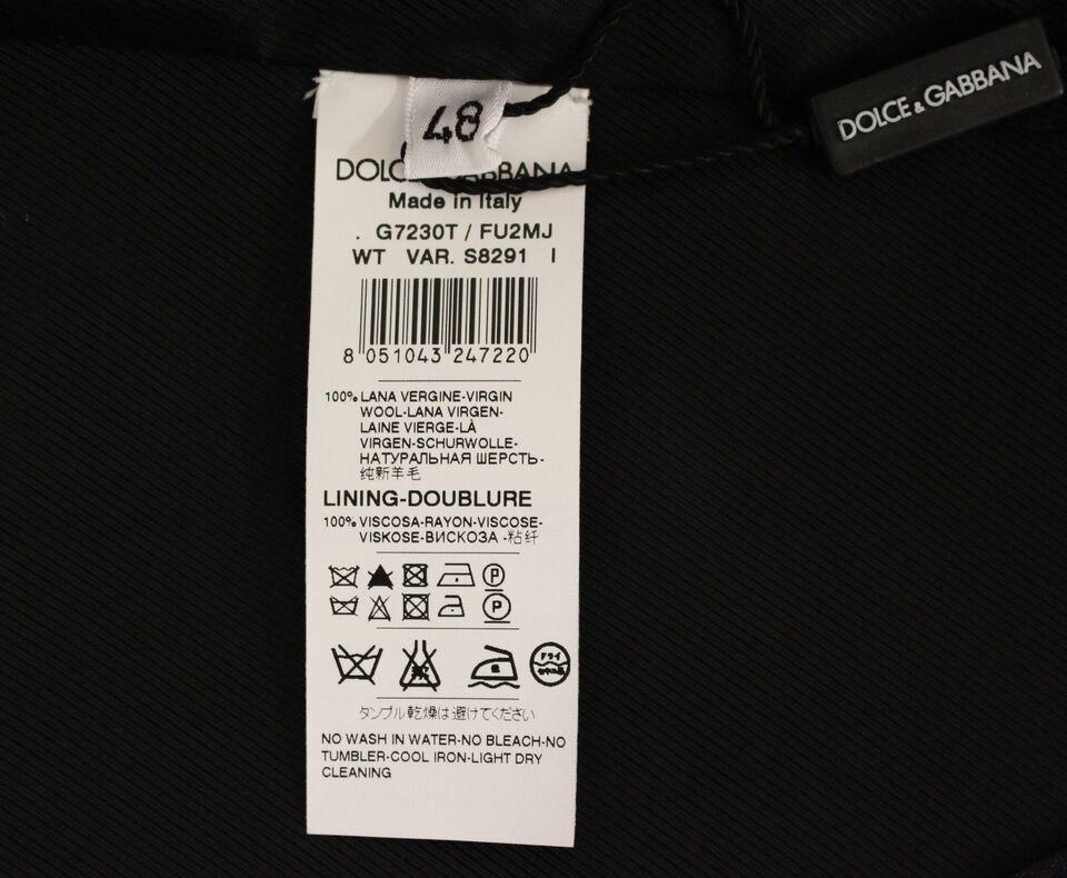 Dolce & Gabbana Graue Slim Fit Button Front Kleid Formelle Weste