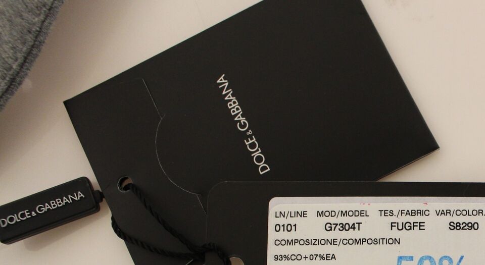 Dolce & Gabbana Graues Baumwoll-Stretch-Kleid Weste Blazer