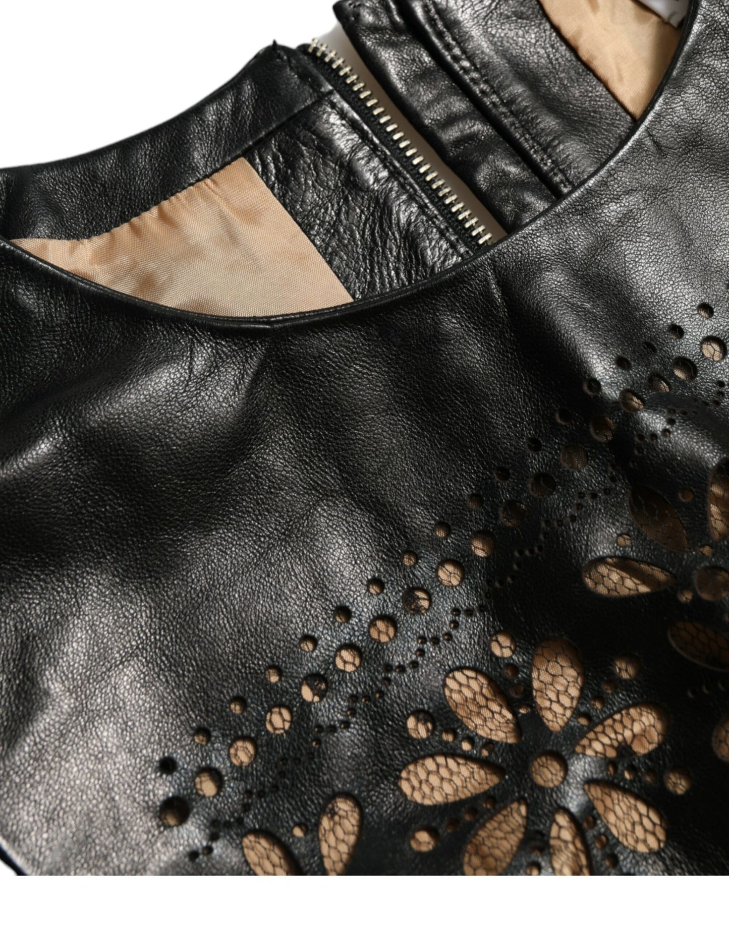 Valentino Glänzend Schwarzes Nylon Ausschnitt A-Linie Minikleid