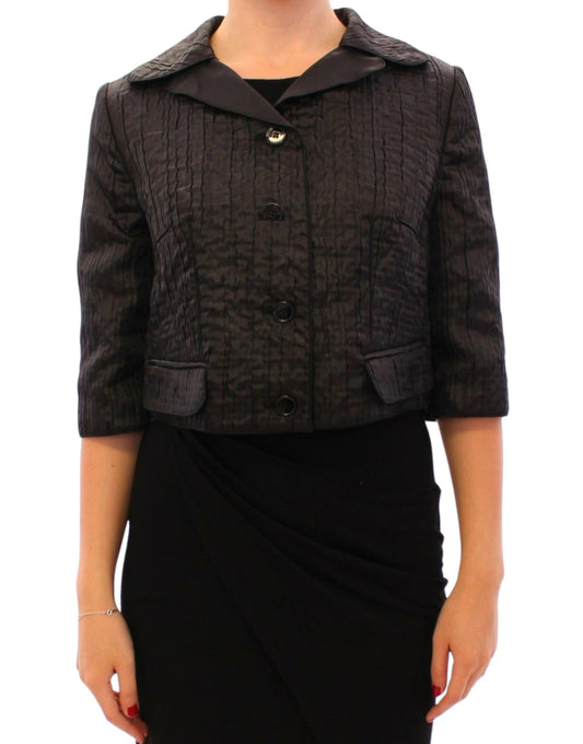 Dolce & Gabbana Schwarzer kurzer Bolero Shrug Jacke Mantel