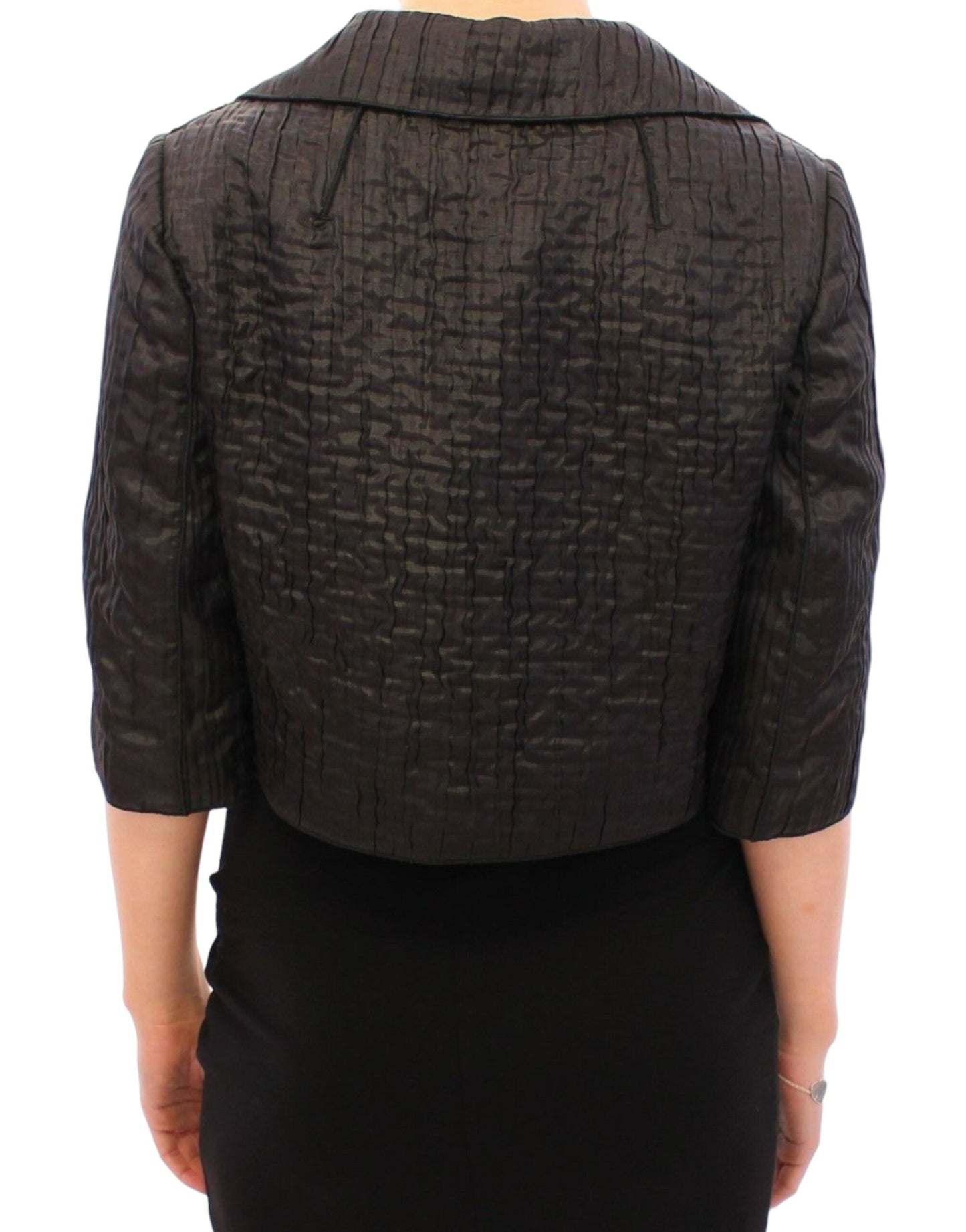 Dolce & Gabbana Schwarzer kurzer Bolero Shrug Jacke Mantel