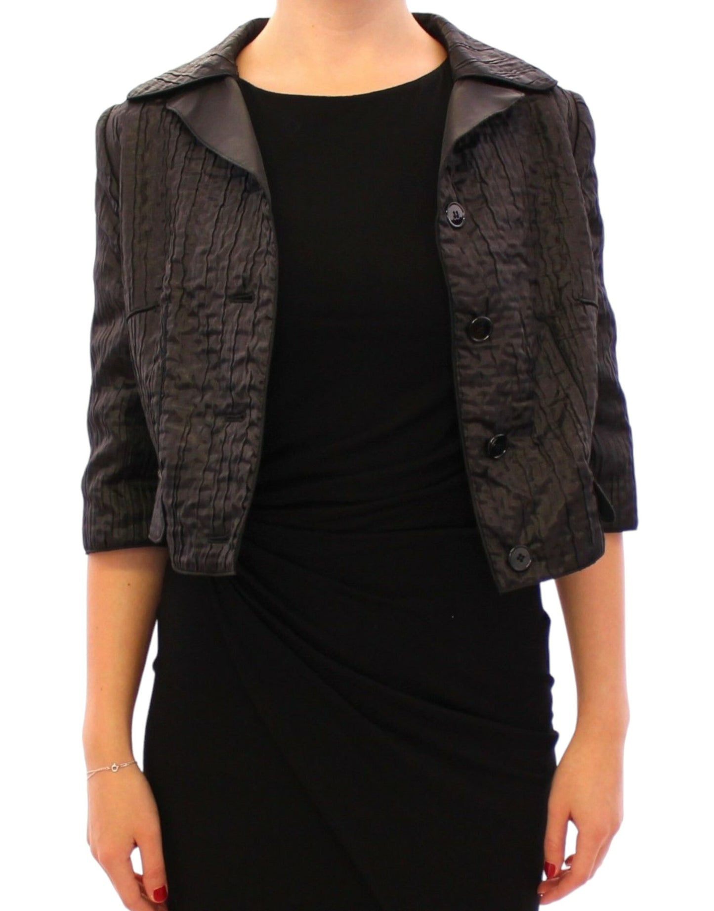 Dolce & Gabbana Schwarzer kurzer Bolero Shrug Jacke Mantel