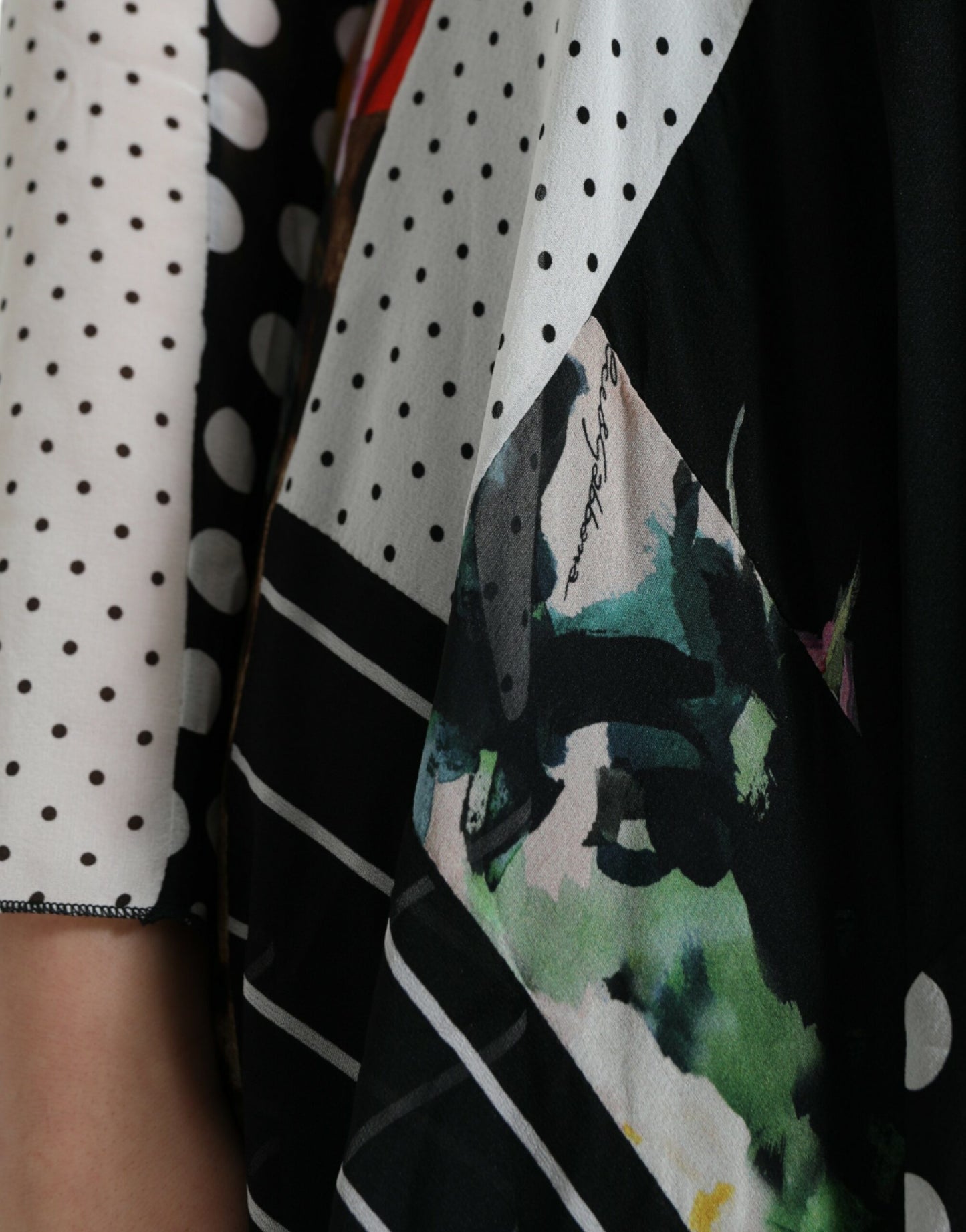 Dolce & Gabbana Multicolor Patchwork-Kleid mit Leopardenmuster