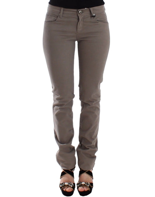 Ermanno Scervino Taupe Beige Schlanke Jeans Denim-Hosen Skinny