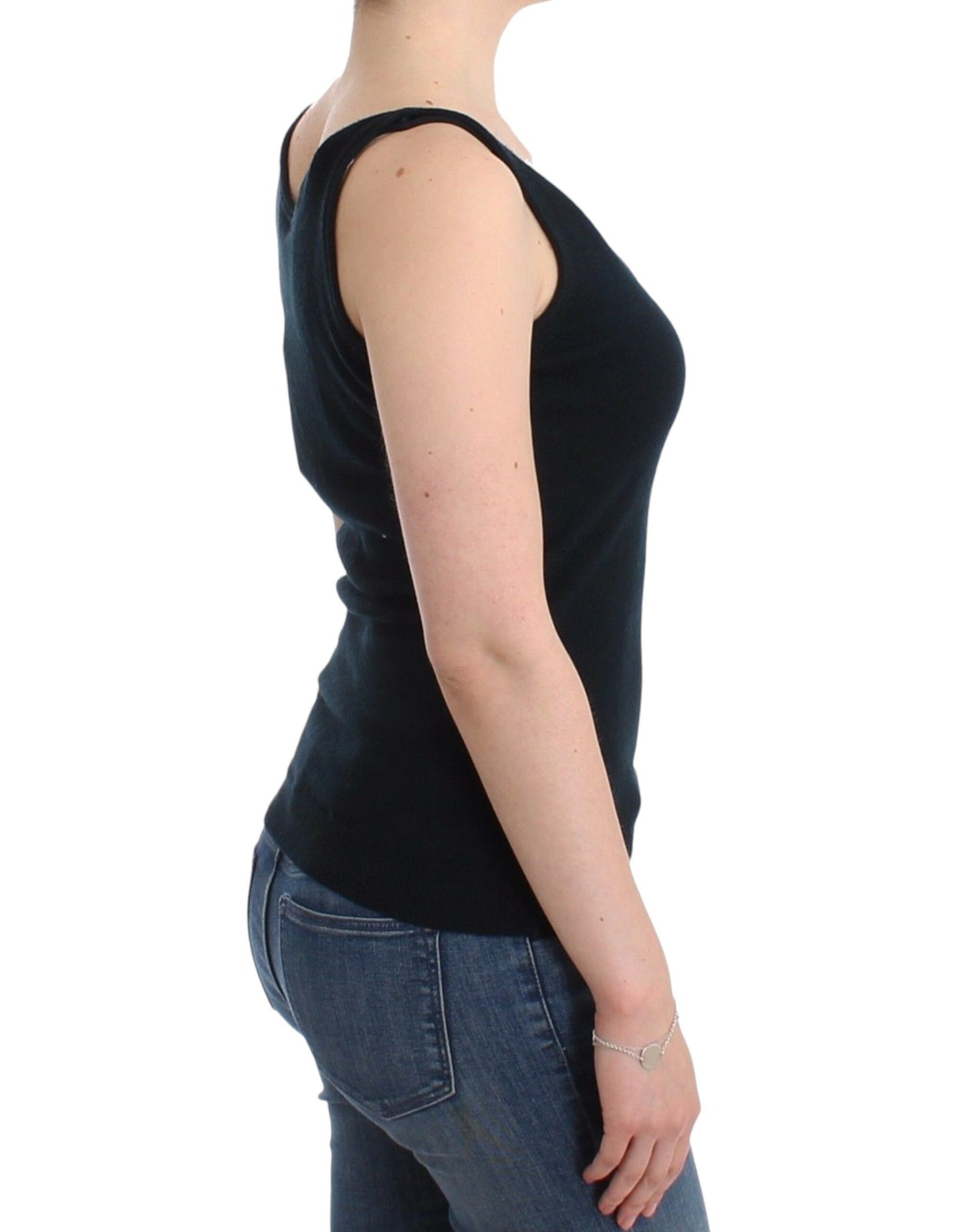 Ermanno Scervino Schwarzes Stricktop Strickpullover 100% Kaschmir