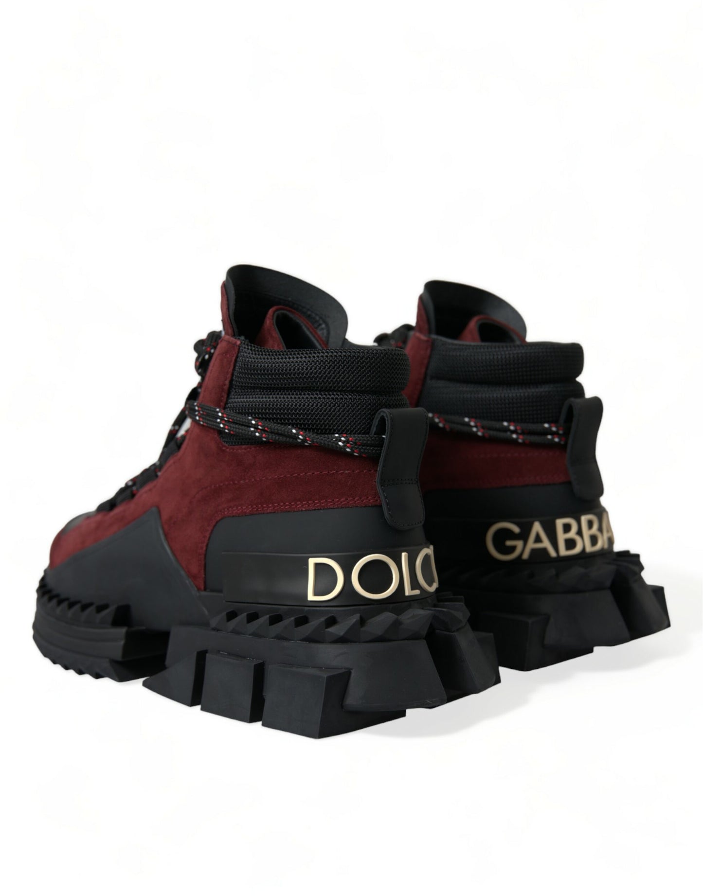 Dolce & Gabbana Burgundy Super King High Top Männer Turnschuhe Schuhe