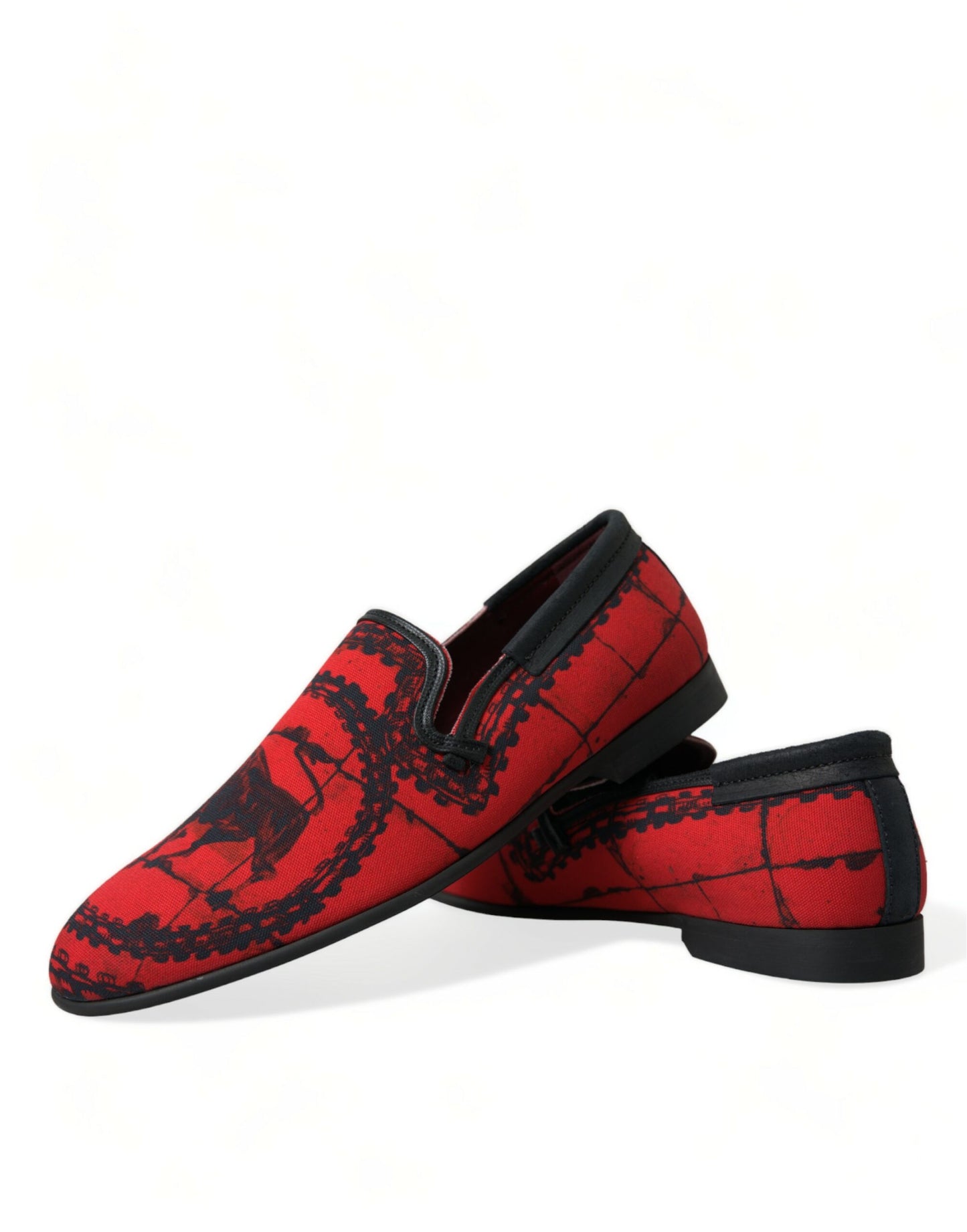 Dolce & Gabbana Rot Schwarz Torero Loafers Pantoffeln Männer Schuhe