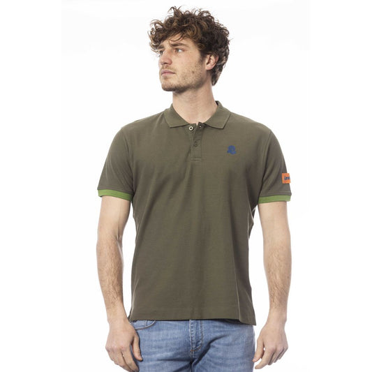 Invicta Grünes Baumwoll-Poloshirt für Männer